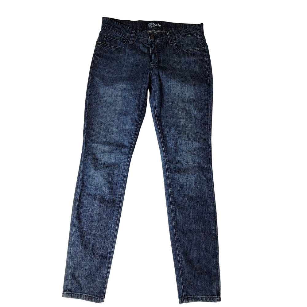 Anlo Womens Dark Wash Skinny Jeans Indigo Denim Made in USA Size 28